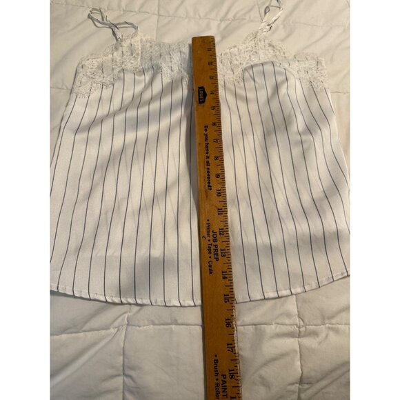 Abercrombie & Fitch Womens Striped Lace Trim Tank Top S White Navy Coquette Y2K - Picture 6 of 14